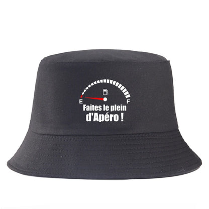 Funny French Apéro Cotton Summer Bucket Hat