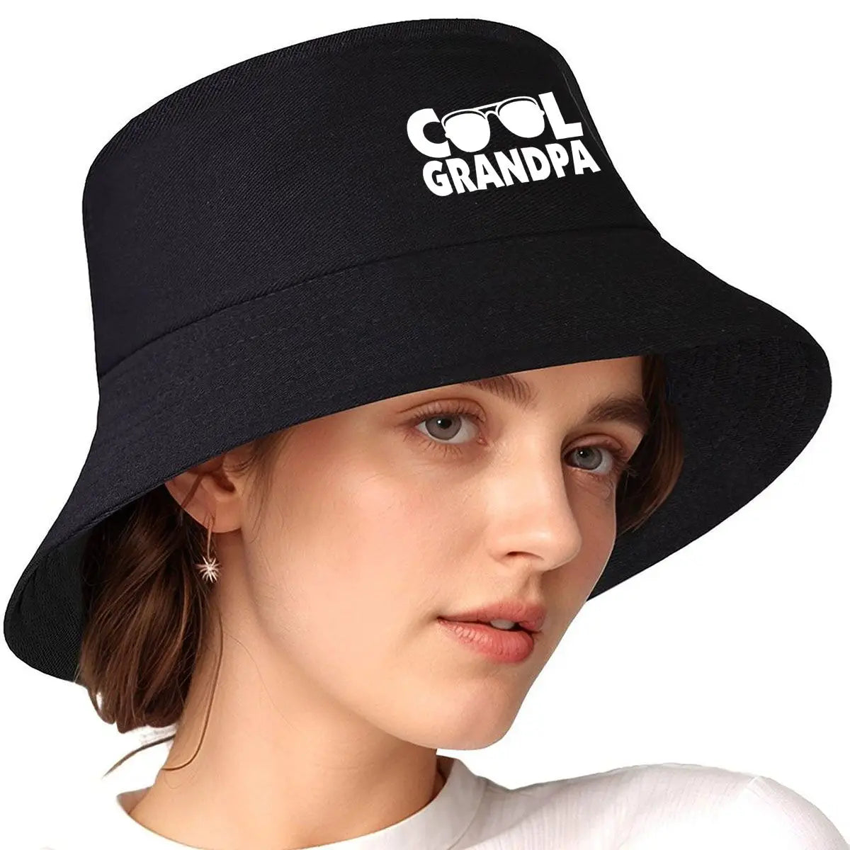 Cool Grandpa Text Bucket Hat