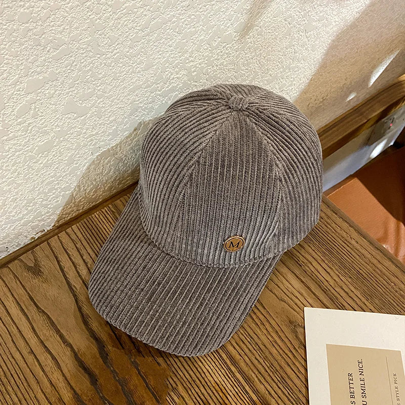 Women's Corduroy Snapback Baseball Cap