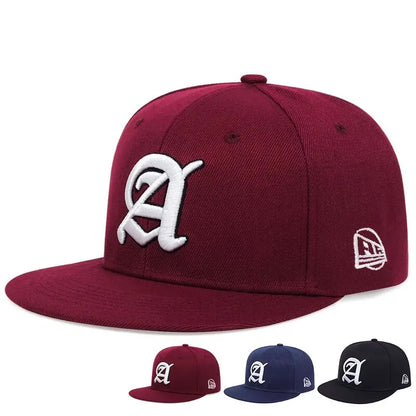 Unisex Personality A Letter Embroidery Snapback Cap