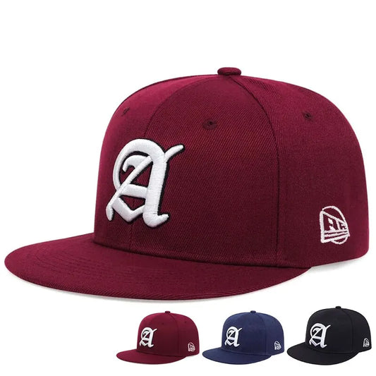 Unisex Personality A Letter Embroidery Snapback Cap