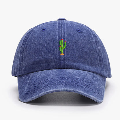 Mini Cactus Embroidered Vintage Baseball Cap