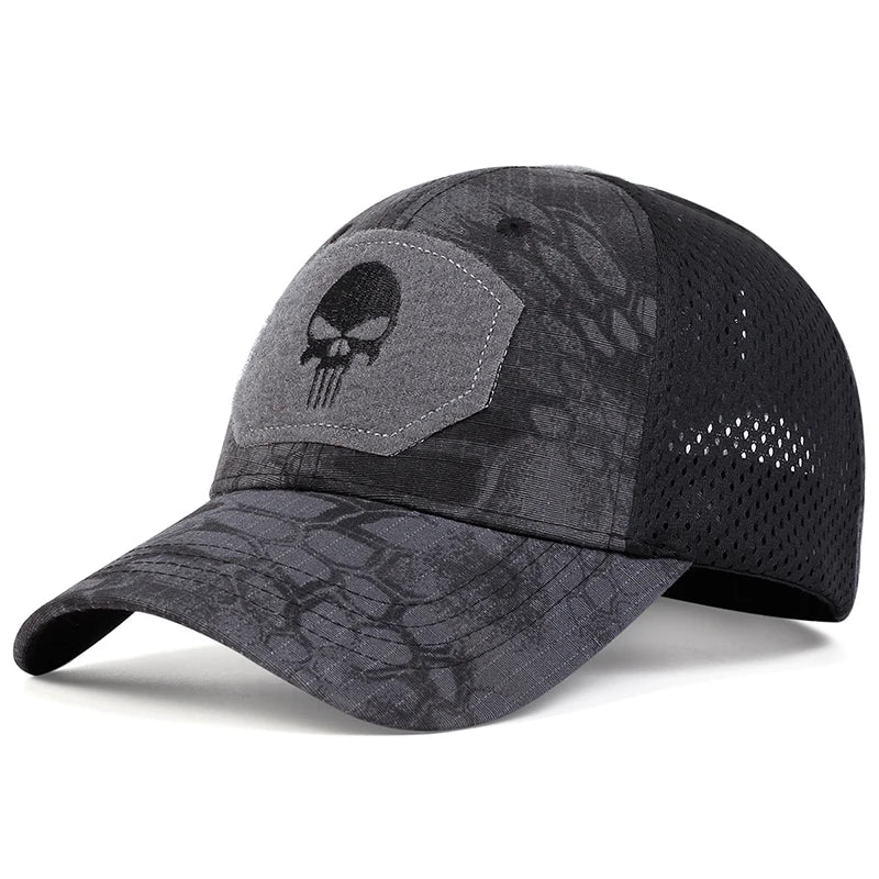Unisex Skull Embroidery Baseball Net Caps