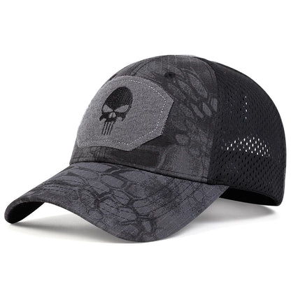 Unisex Skull Embroidery Baseball Net Caps