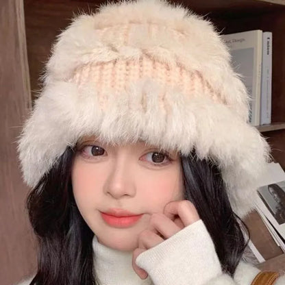 Women’s Faux Mink Plush Winter Bucket Hat