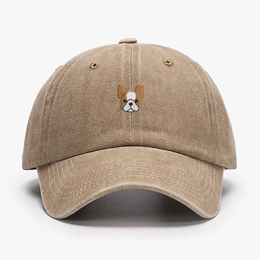 Lucky Clover Embroidery Vintage Washed Cotton Baseball Cap
