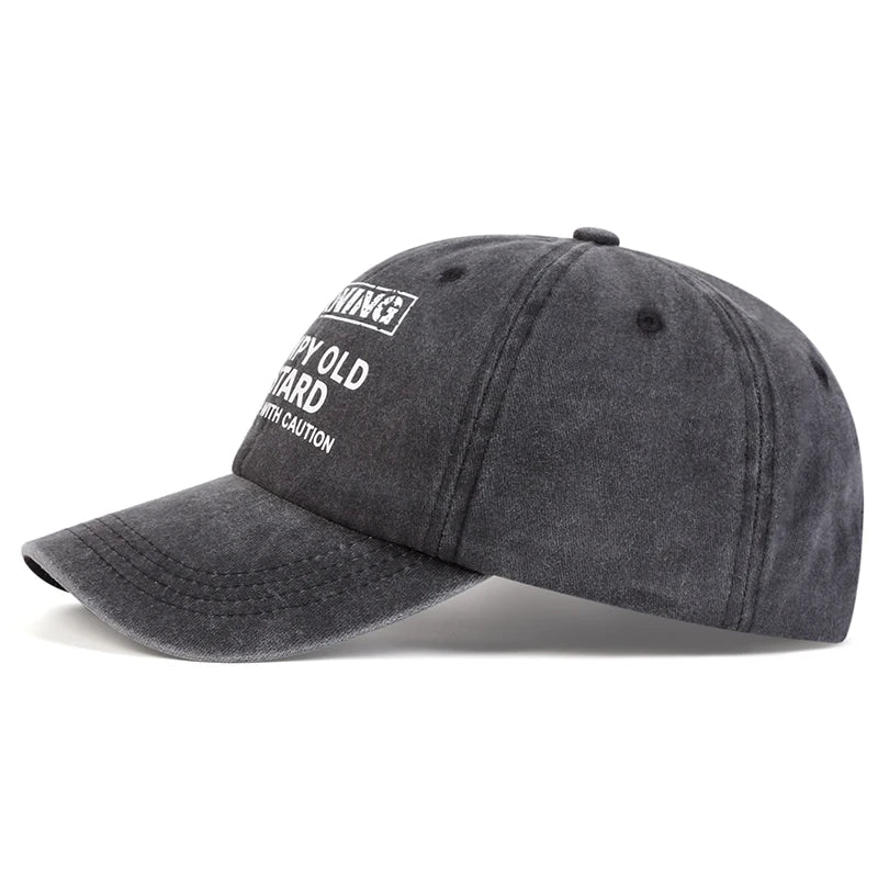 Warning Grumpy Old Bastard Printed Baseball Cap