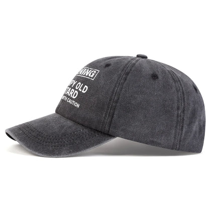 Warning Grumpy Old Bastard Printed Baseball Cap