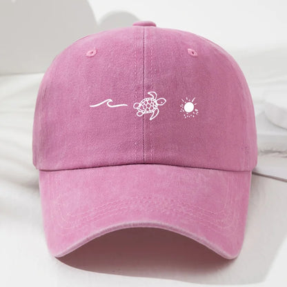 Wave Turtle Retro Baseball Cap Unisex
