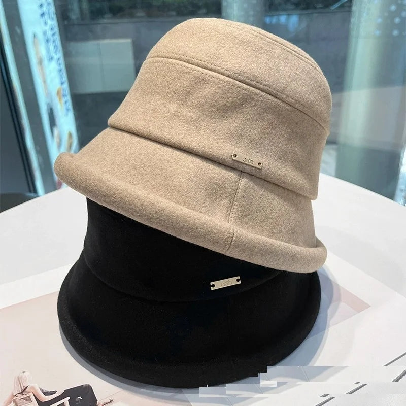 Wool Warm Slim Face Bucket Hat