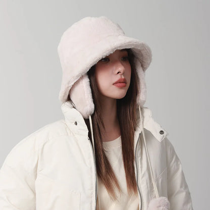 Women's Winter Bomber Bucket Hat with Ear Protection