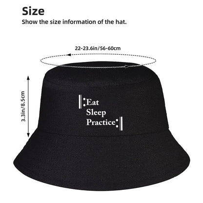Eat Sleep Practice Minimalist Text Winter Bucket Hat