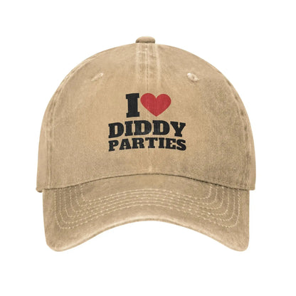I Love Diddy Parties Washed Trucker Baseball Cap