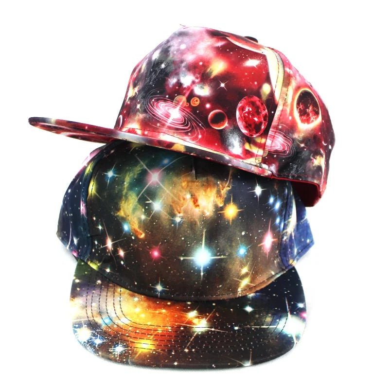 Women Men Galaxy Print Star Hip Hop Cap