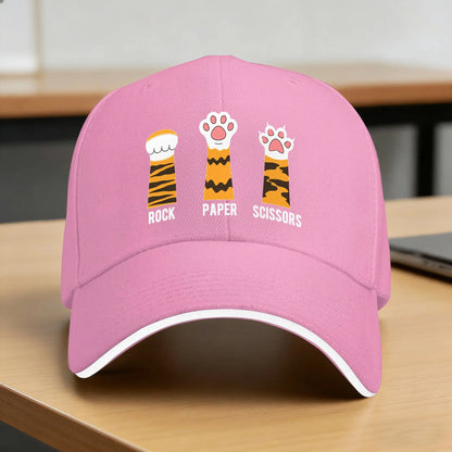 Cute Cat Paw Rock Paper Scissors Y2K Trucker Baseball Cap