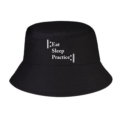 Eat Sleep Practice Minimalist Text Winter Bucket Hat
