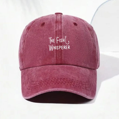 Fish Whisperer Vintage Washed Cotton Baseball Cap