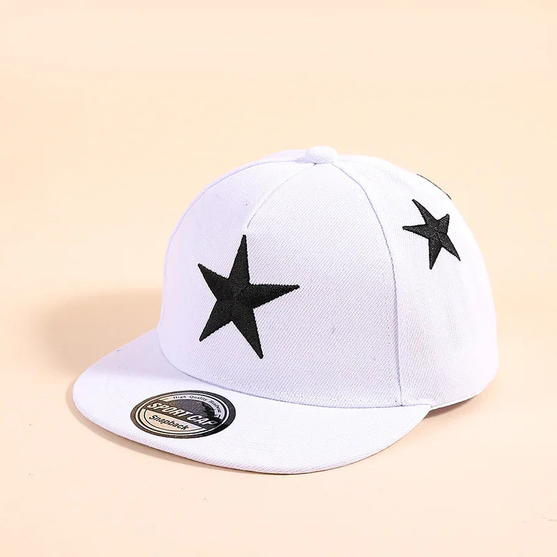 Kids Star Embroidered Snapback Cap Hip-Hop Street Casual