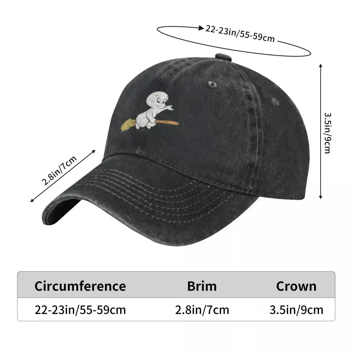 Casper Friendly Ghost Luxury Gentleman Baseball Cap