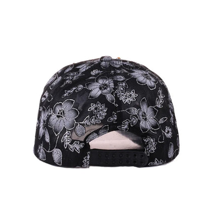 Women Flower Butterfly Rhinestone Lace Baseball Cap