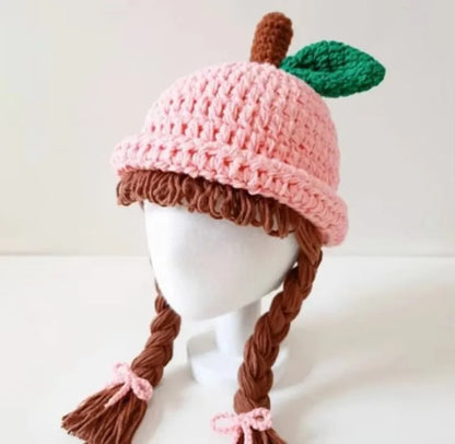 Red Apple Braid Wig Kids Bucket Hat