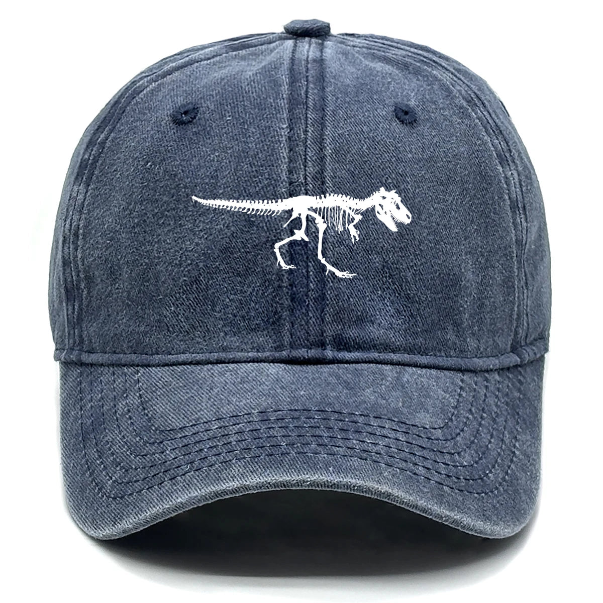 Skeleton Dinosaur Print Retro Adjustable Baseball Cap