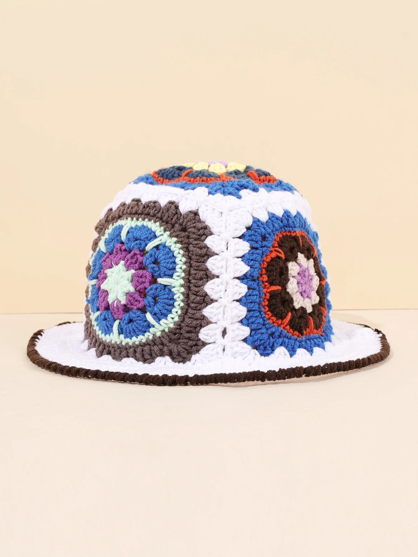 Hand Woven Colorful Flower Bucket Hat