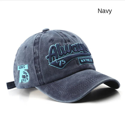 Unisex Vintage Washed “ALWAYS” Embroidered Baseball Cap