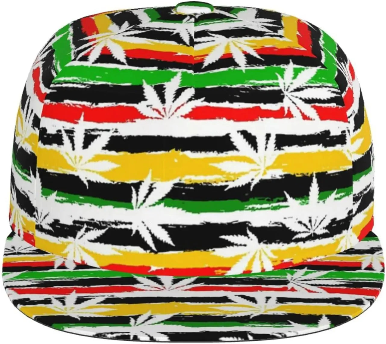 Jamaican Flag Adjustable Flat Bill Baseball Hat