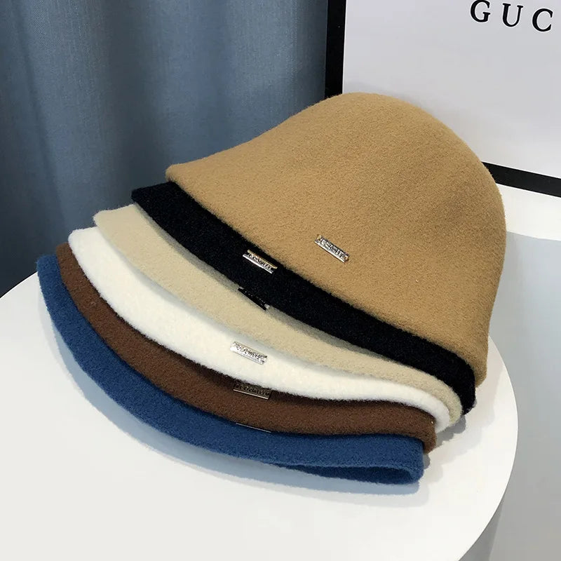 Japanese Wool Knitted Winter Bucket Hat