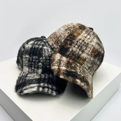 Check Leopard Print Baseball Cap