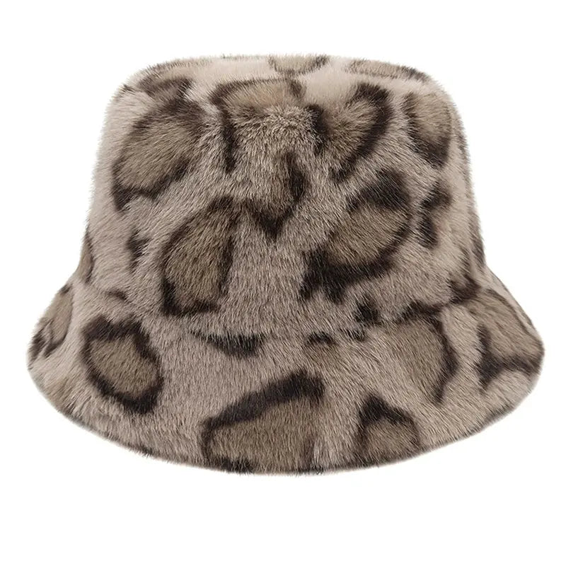 Autumn Winter Printed Polyester Bucket Hat