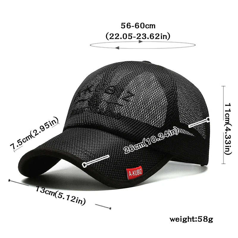 Men's Summer Mesh Breathable Quick Dry Baseball Cap