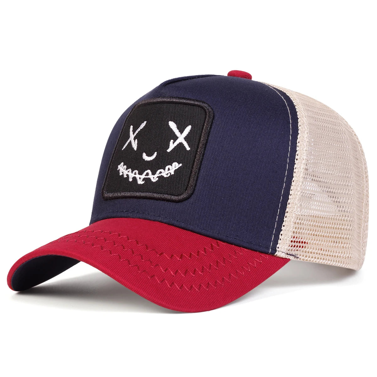 Unisex Smiling Face Embroidery Adjustable Baseball Cap