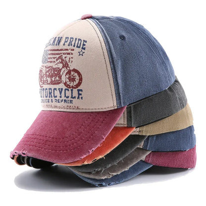 Motorcycle Embroidered Hip Hop Snapback Cap