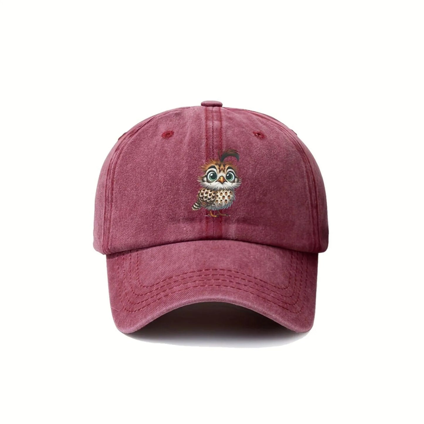Cute Cartoon Owl Washed Casual Baseball Cap