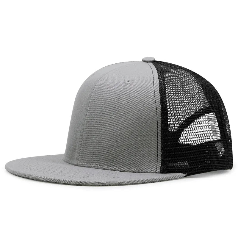 Adult Solid Color Mesh Hip Hop Snapback Cap