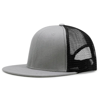 Adult Solid Color Mesh Hip Hop Snapback Cap