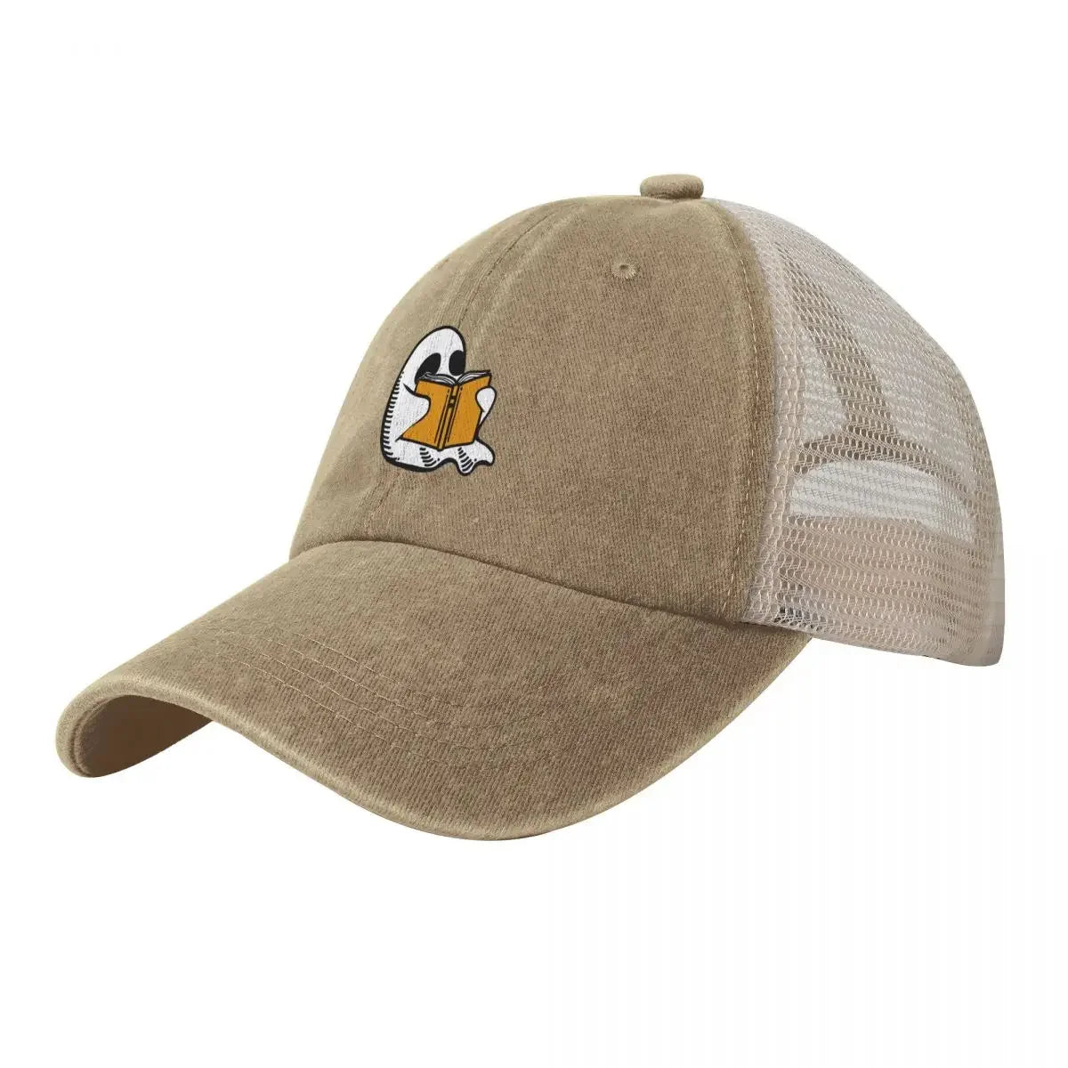 Booooks Halloween Ghost Cowboy Vintage Mesh Baseball Cap