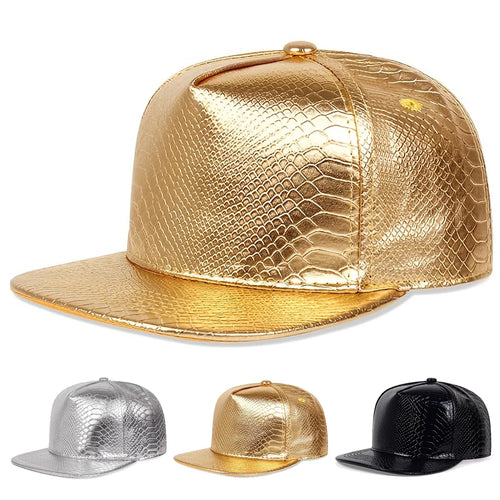 Python Pattern Leather Adjustable Hip Hop Baseball Hat
