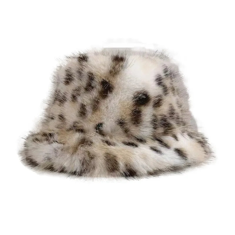 Luxury Faux Fur Winter Bucket Hat Women