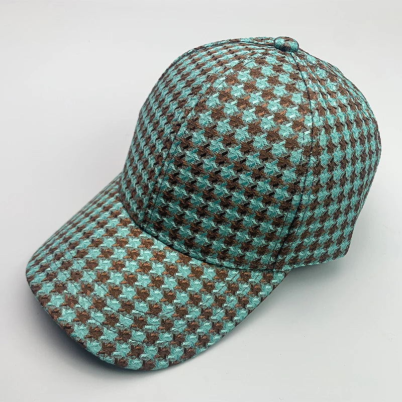 Retro British Houndstooth Classic Baseball Cap