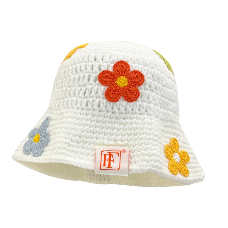 Women’s Colorful Gradient Crochet Knit Bucket Hat