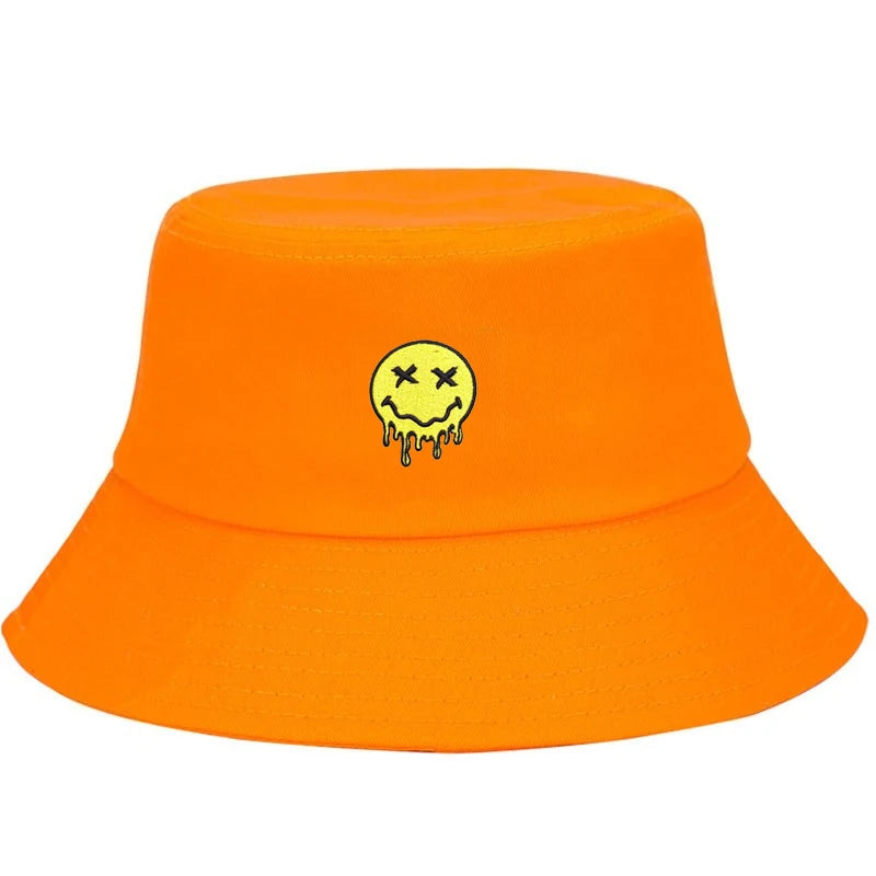 Graffiti Smiley Cotton Bucket Hat