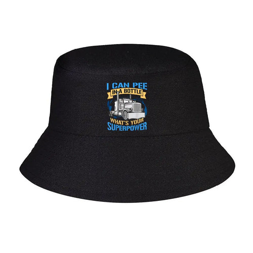 Truck Driver Pee Bottle Superpower Humor Bucket Hat
