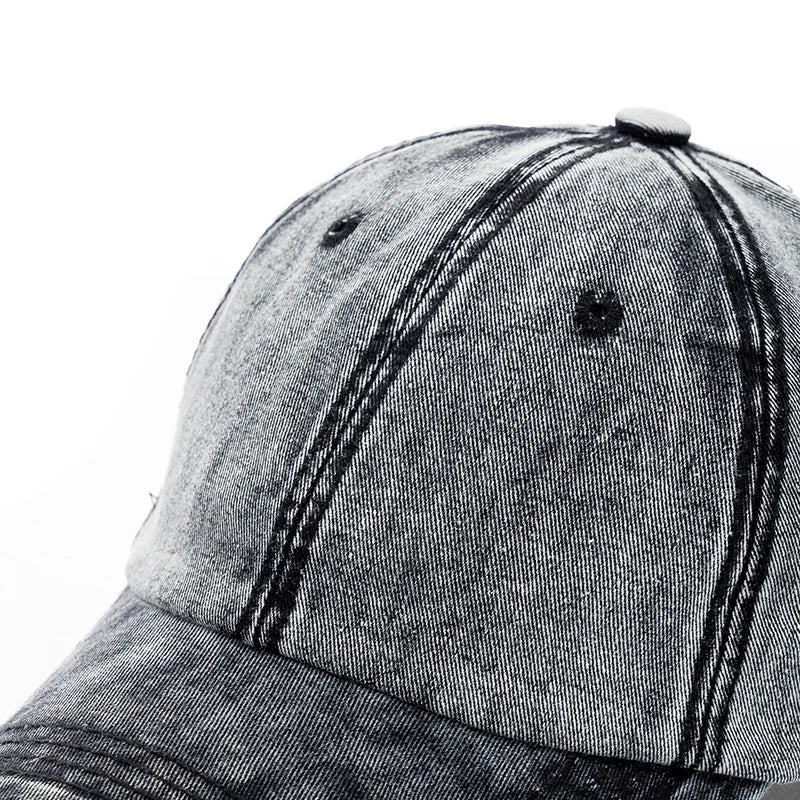 Washed Cotton High-Quality Denim Plain Unisex Baseball Cap