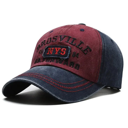 Distressed Cotton Letter Embroidered Baseball Cap