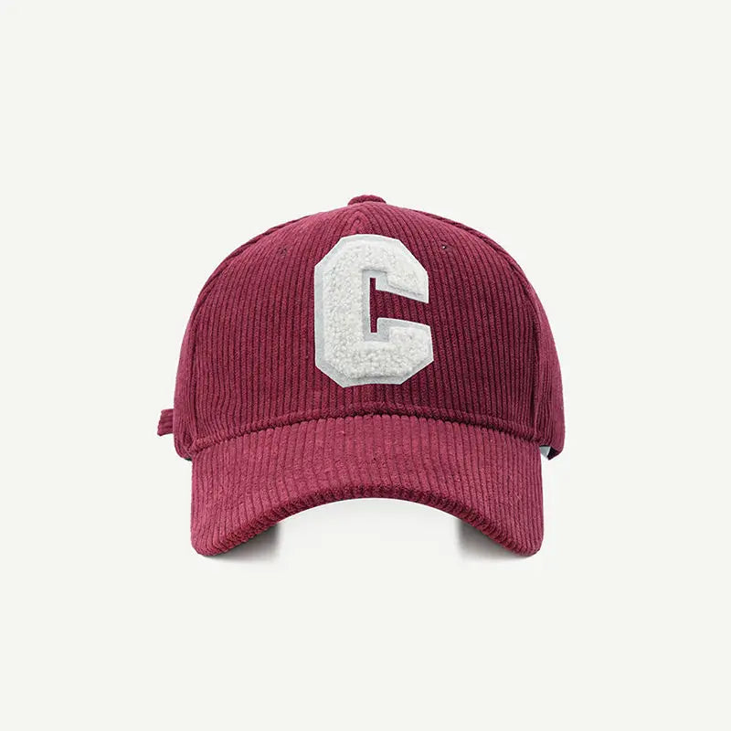 Corduroy C Letter Baseball Cap
