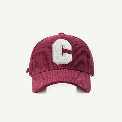 Corduroy C Letter Baseball Cap