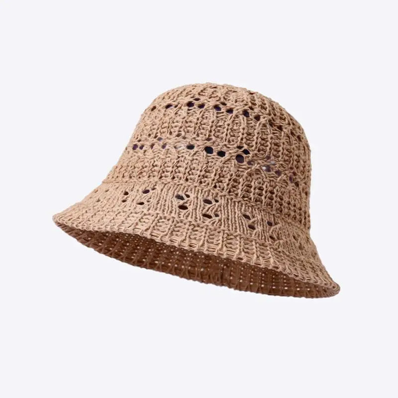 Womens Summer Hollow Breathable Foldable Beach Bucket Hat